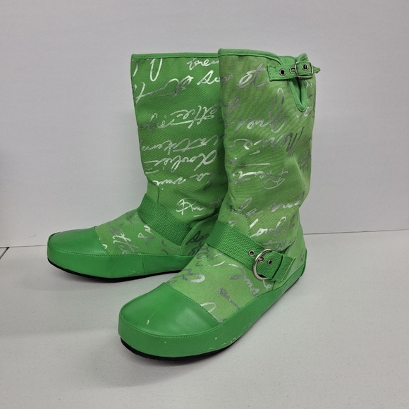 Boots green Funky unique mid shaft boots bootie size 11 nwot - Picture 5 of 16